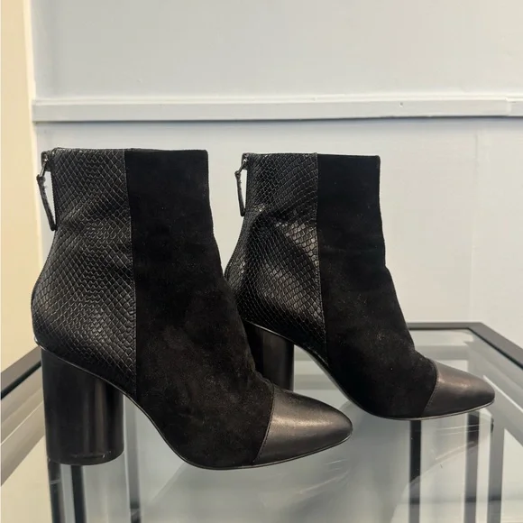 Nine West Shoes Nine West Black Ankle Boots With Chunky Heel